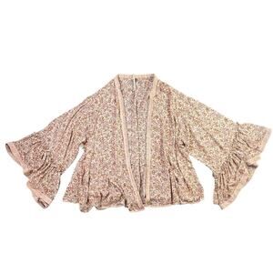 Free People Lola Floral Kimono Wrap - S